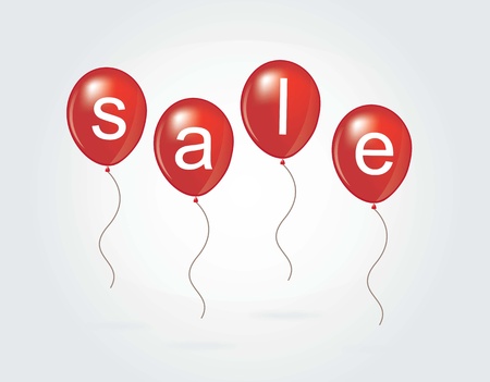balloons formed the word  sale over white and blue backgroundのイラスト素材