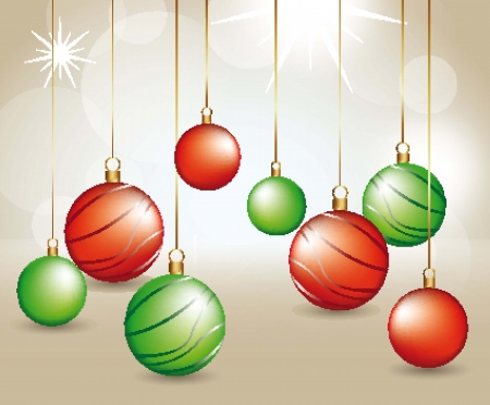 christmas balls on abstract white lights background. illustrationのイラスト素材