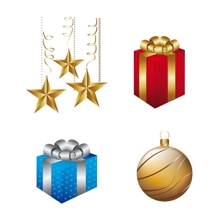 elements christmas isolated over white background. illustrationのイラスト素材