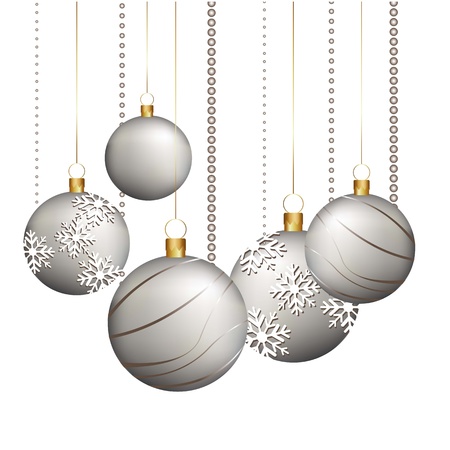 christmas balls isolated over white background. illustrationのイラスト素材