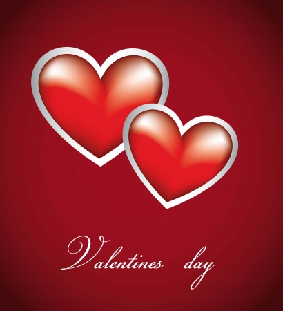 red hearts with edge over red background, valentines day. vectorのイラスト素材