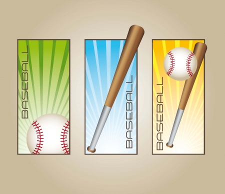 baseball labels with balls and bats. vector illustrationのイラスト素材