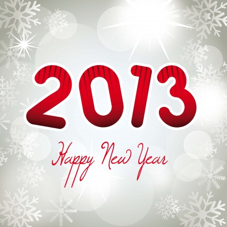 2013 new year over silver background. vector illustrationのイラスト素材