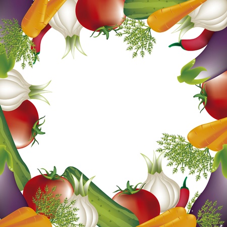 vegetables over white background. vector illlustrationのイラスト素材