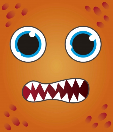 orange monster face background. vector illustrationのイラスト素材