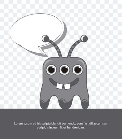 gray monster with space for copy and balloon text. vectorのイラスト素材