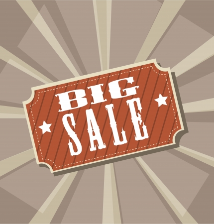 big sale label over vintage background. vector illustrationのイラスト素材