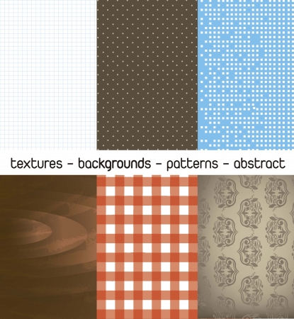 six pattern or textures backgrounds. vector illustrationのイラスト素材