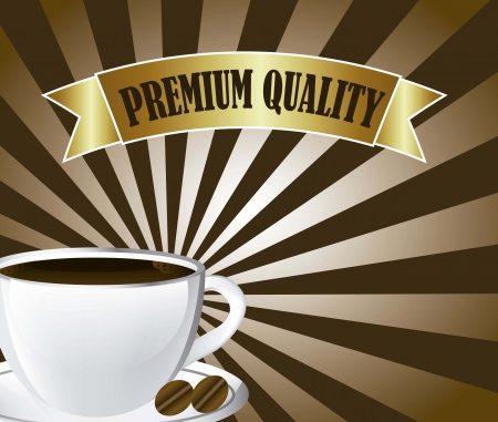 coffee cup over brown background, premium quality. vectorのイラスト素材