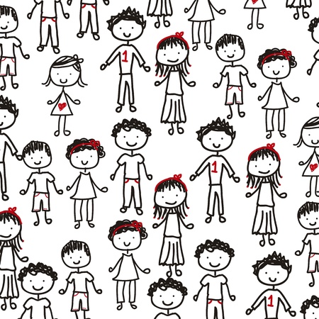 children drawing over white background. vector illustrationのイラスト素材
