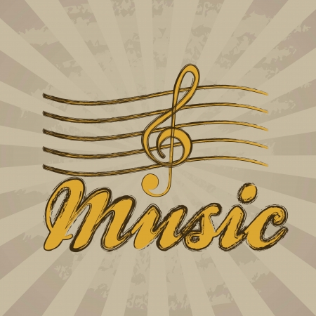 grunge music illustration, vintage style. vector illustrationのイラスト素材