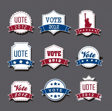 united states election vote tags over gray background. vectorのイラスト素材