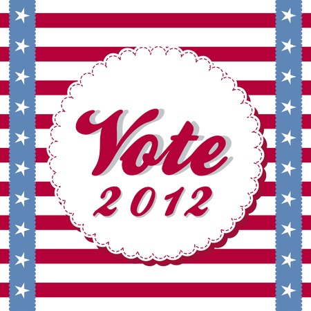 vote 2012 background with stripes. vector illustrationのイラスト素材