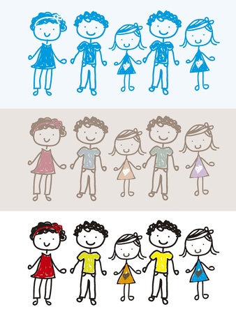 vintage, blue and colorful children backgroundのイラスト素材