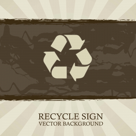 recycle sign over grunge backgroundのイラスト素材