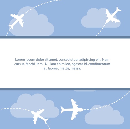 cute airple over sky background. vector illustrationのイラスト素材