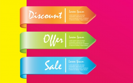 discounts labels over pink and yellow background のイラスト素材