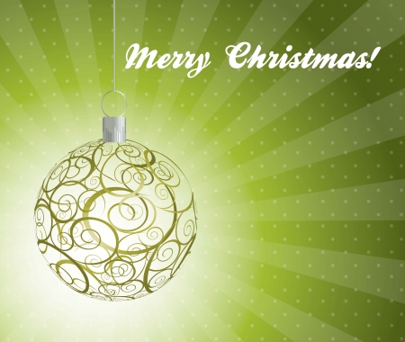 christmas ball over green background. vector illustrationのイラスト素材
