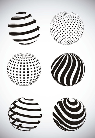 black abstract sphere over gray background. vector illustrationのイラスト素材