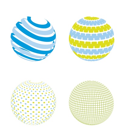 blue and green abstract sphere, planet. vector illustration のイラスト素材