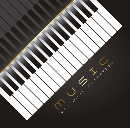 piano with shadow over black background. vector illustrationのイラスト素材