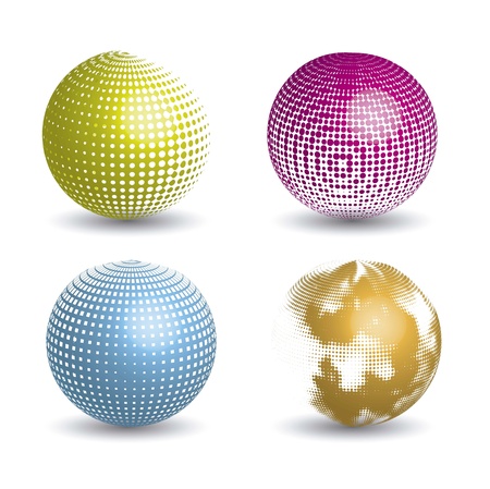 3d abstract global icons with shadow. vector illustrationのイラスト素材