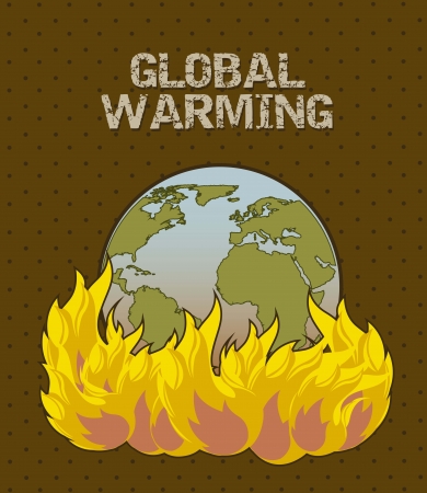 planet  with fire, global warming. vector illustrationのイラスト素材