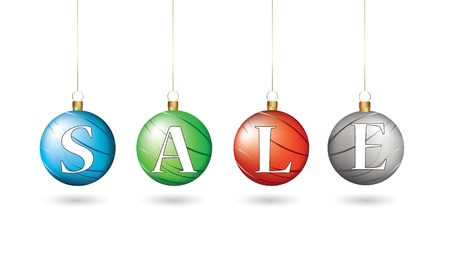Christmas balls forming the word saleのイラスト素材