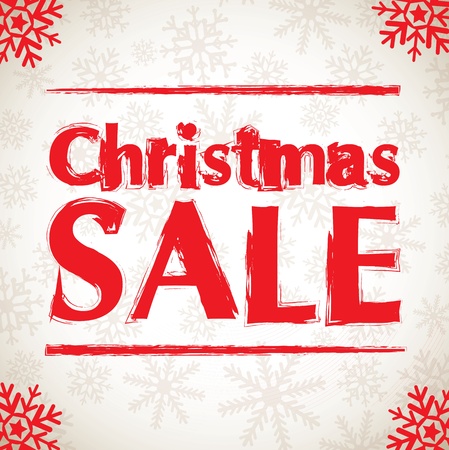 Christmas sales with snow over white backgroundのイラスト素材