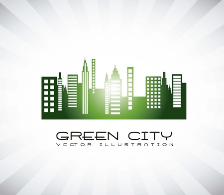 green city over gray background. のイラスト素材