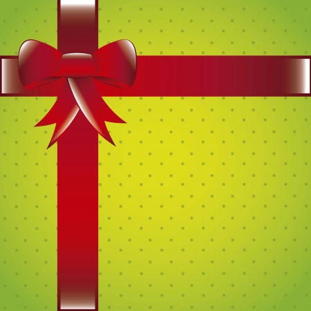 green gift wit red bow with space for copy.のイラスト素材