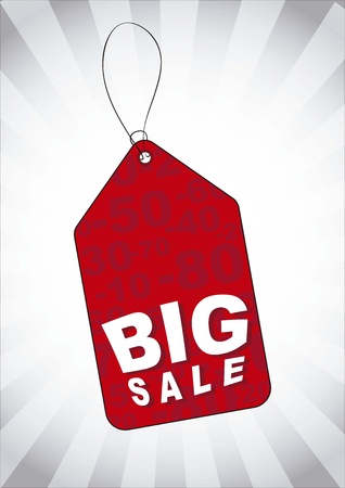 big sale label over gray background. のイラスト素材