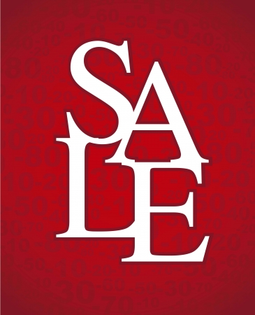 sale text over red background. vector illustrationのイラスト素材