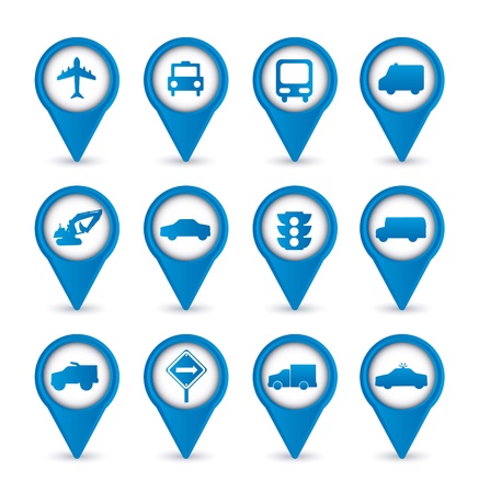 transport icons over white background. のイラスト素材