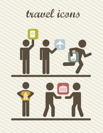 travel business icons with man sign. vector illustrationのイラスト素材