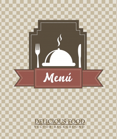 menu template over squares background. vector illustrationのイラスト素材