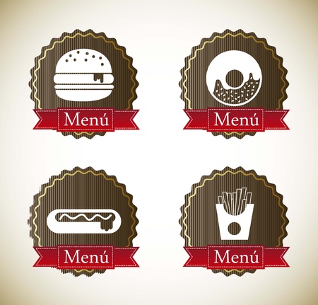 food labels over vintage background. vector illustrationのイラスト素材