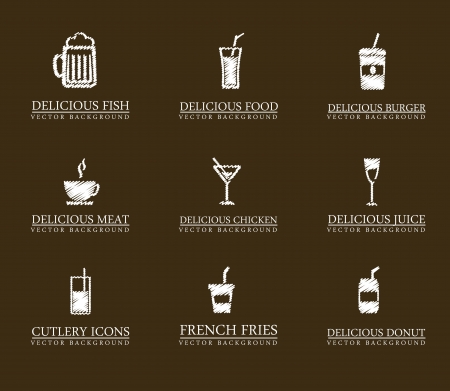 drinks icons over brown background. vector illustrationのイラスト素材