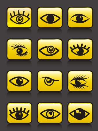 eyes icons over white background. vector illustrationのイラスト素材