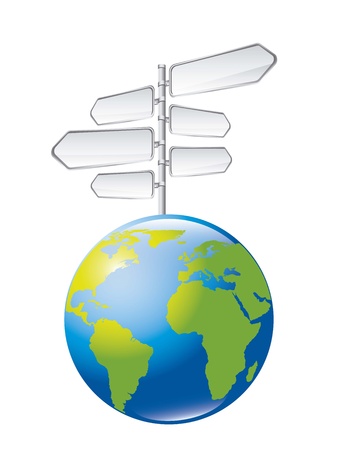 road sign with planet over white background. vector illustrationのイラスト素材