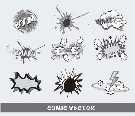 gray comic icons over gray background. vector illustrationのイラスト素材