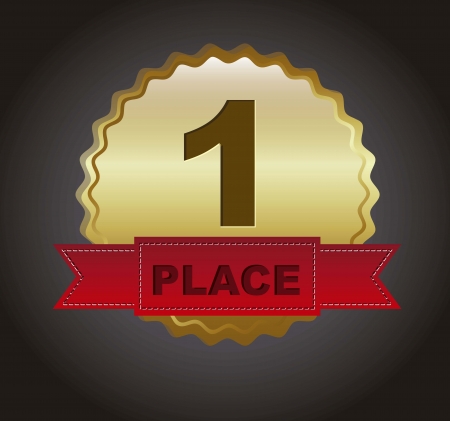 first place ribbon over black background. vector illustrationのイラスト素材