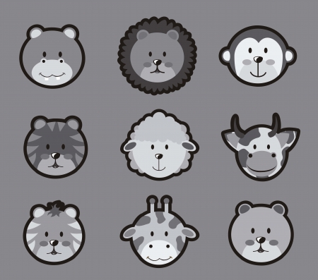 animal icons over gray background. vector illustrationのイラスト素材