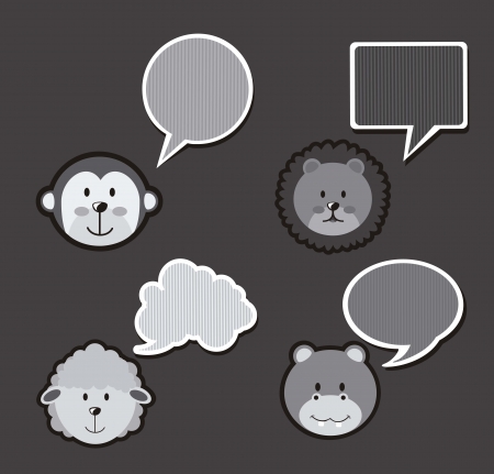 animal icons over gray background. vector illustrationのイラスト素材