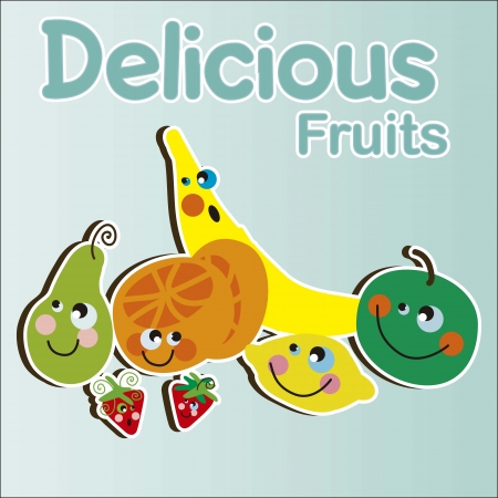 Kids Delicious Fruitsのイラスト素材