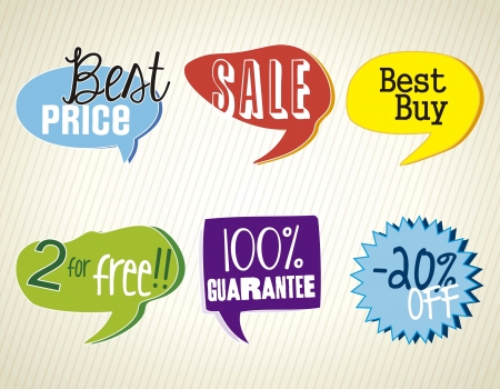 Sale Labels, Best Price, colorful.のイラスト素材