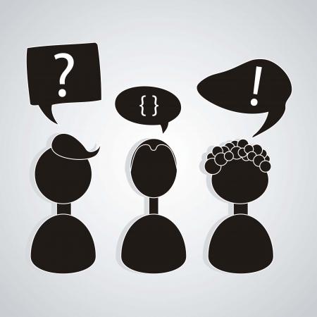 People Icons silhouettes, man conversationのイラスト素材