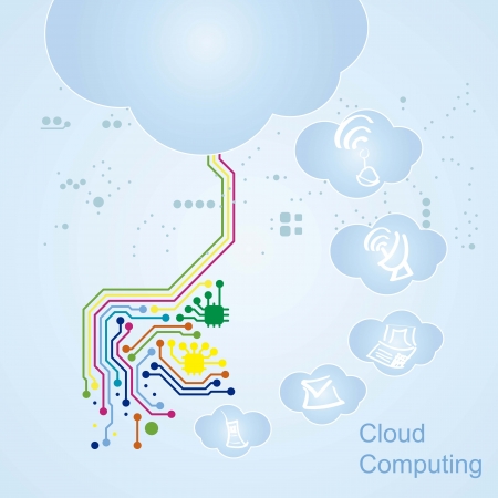 Cloud Computing icons circuit boartのイラスト素材