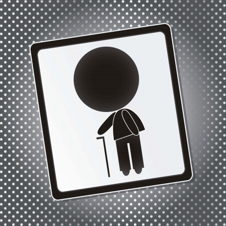 international pictogram, make way for the elderly, metallic backgroundのイラスト素材