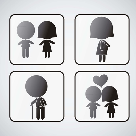 People Icons set of signalsのイラスト素材